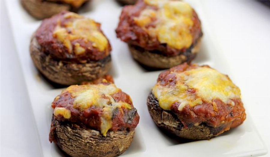 Chili Stuffed Mushrooms (Vegetarian Appetizer Recipe)