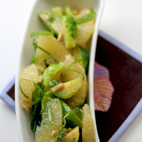 Boiled Brussels Sprouts with Grapefruit Salad Dressing