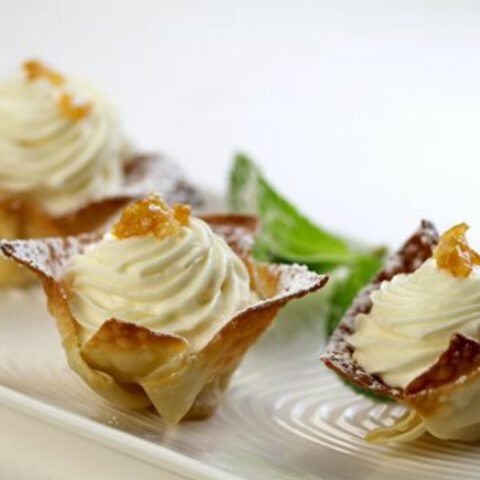 Meyer Lemon Mousse in Wonton Cups