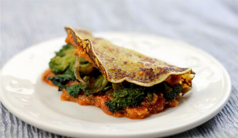 Kale and Broccoli Crepe Recipe