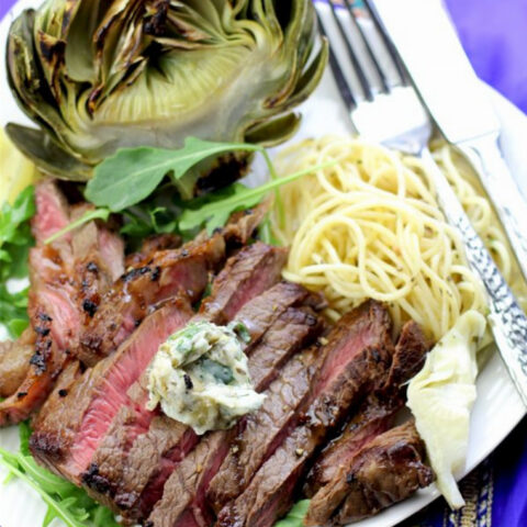 Sirloin Steak with Artichoke Butter