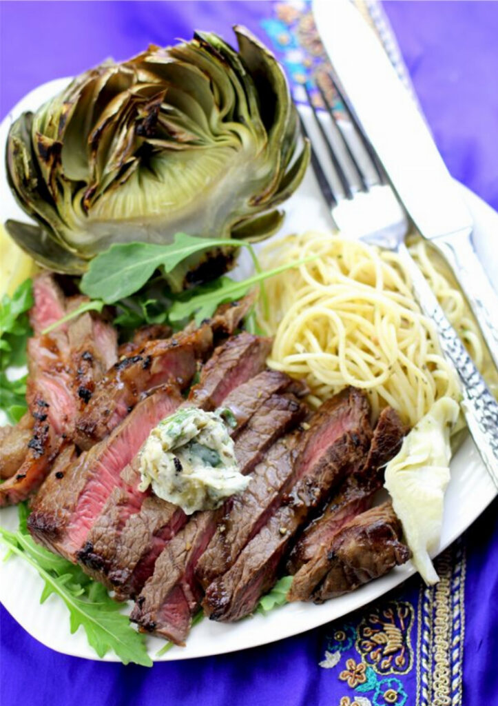 Sirloin Steak with Artichoke Butter