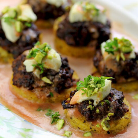 Polenta Medallions with Turkey