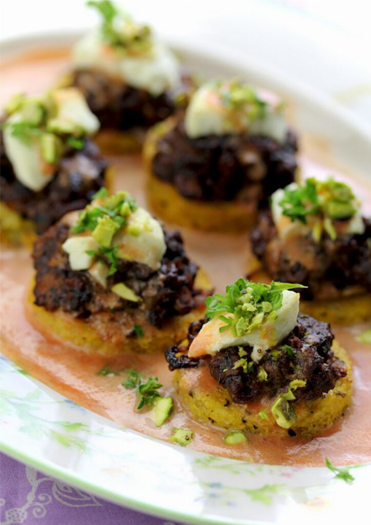 Polenta Medallions with Turkey