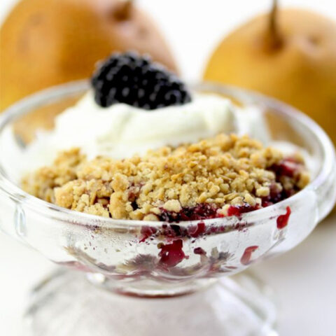 Chocolate Pear Blackberry Crumble Recipe