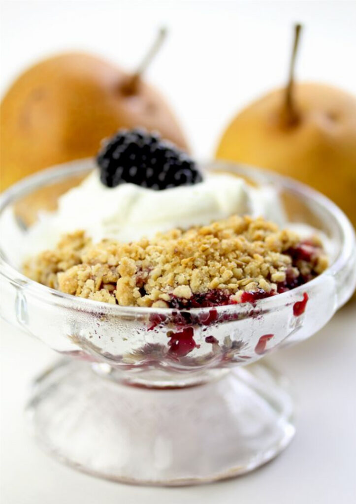 Chocolate Pear Blackberry Crumble Recipe