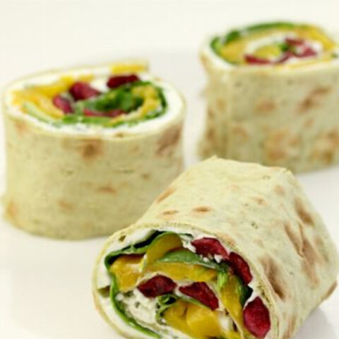 Peach and Spinach Summer Salad Wrap Recipe