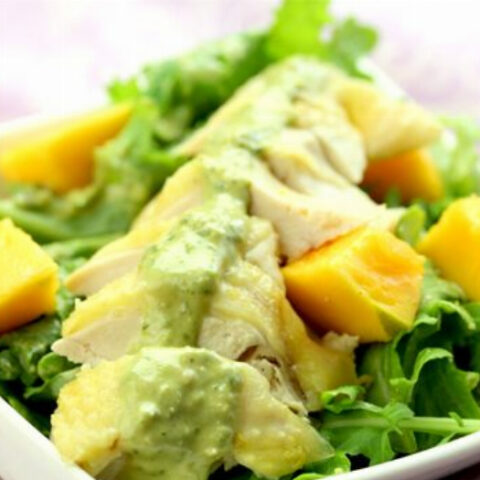 Chicken Kale Salad with Papaya