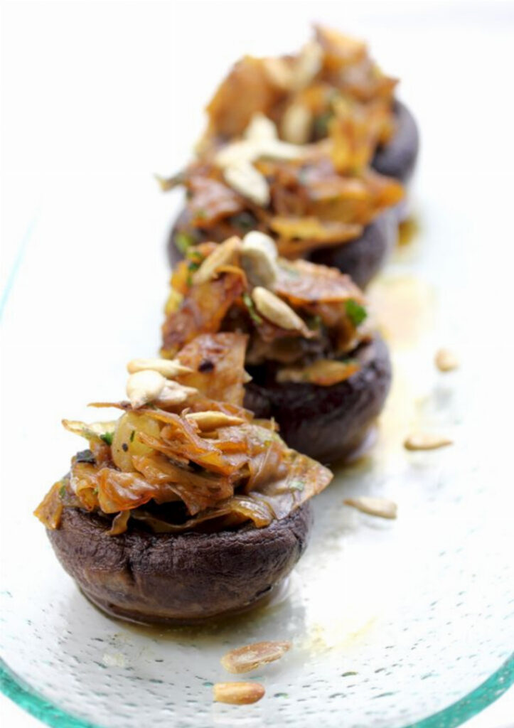 Yuba Stuffed Mushroom Appetizers