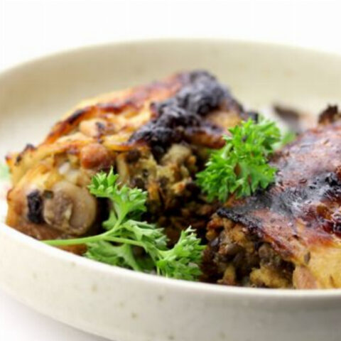 Green Lentil Stuffed Chicken Recipe