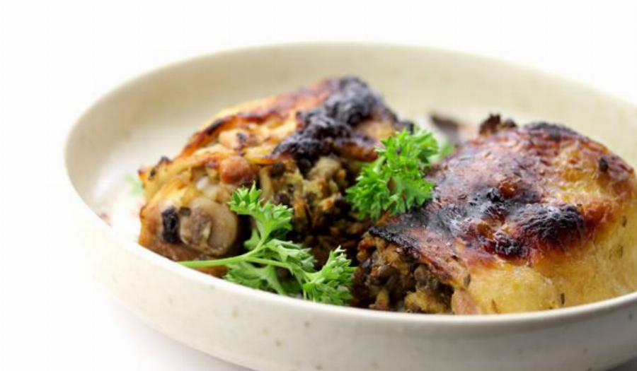 Green Lentil Stuffed Chicken Recipe