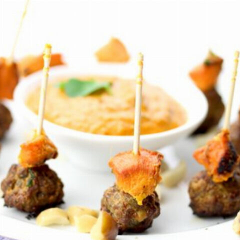 Meatball Appetizers with Sweet Potatoes