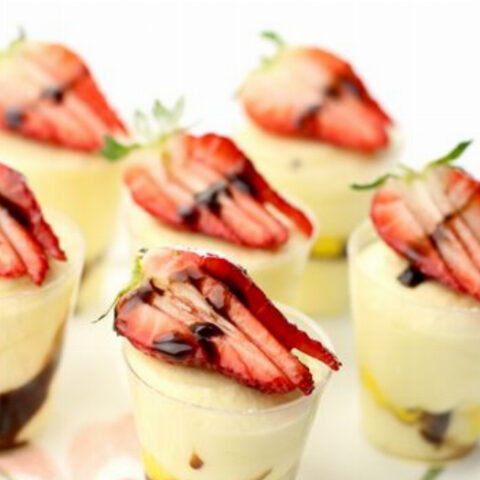 Strawberry Cointreau Shortcake Cups