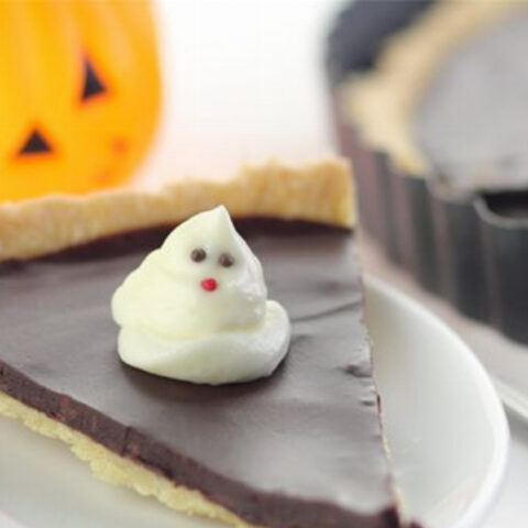 Chocolate Ganache Tart (Halloween Ghost Dessert)