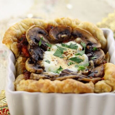 Mushroom Mozzarella Cheese Tart Recipe