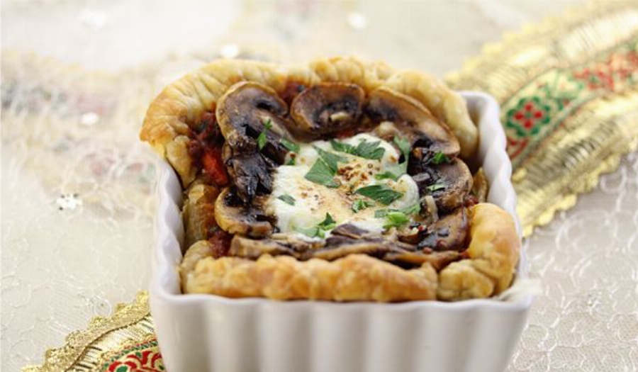 Mushroom Mozzarella Cheese Tart Recipe