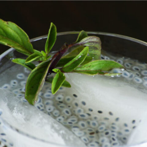 Banana flavored Thai Basil Seed Drink