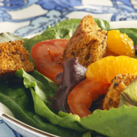 Brown Butter Crouton and Mandarin Segment Salad with a Sugar Cane Vinaigrette