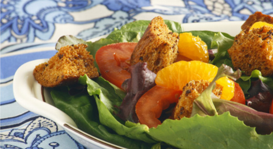 Brown Butter Crouton and Mandarin Segment Salad with a Sugar Cane Vinaigrette