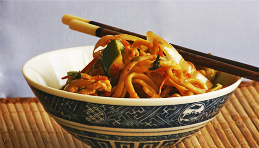 Vegetarian Chow Mein (Chinese Sauteed Noodles with Tofu and Vegetables)