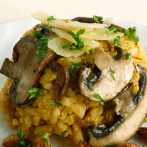 Garlic Cremini Mushroom Risotto