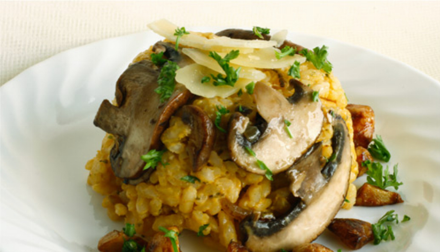 Garlic Cremini Mushroom Risotto