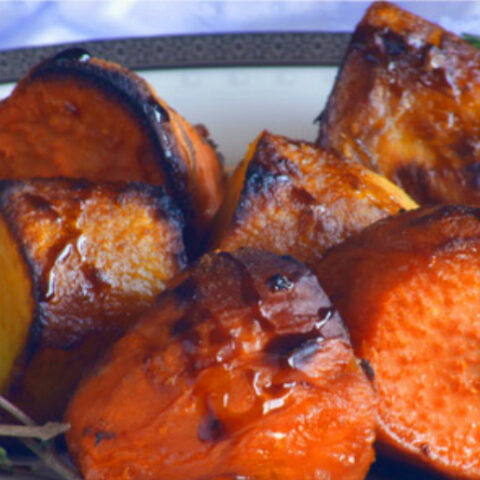 Molasses Roasted Yams and Sweet Potatoes Medley