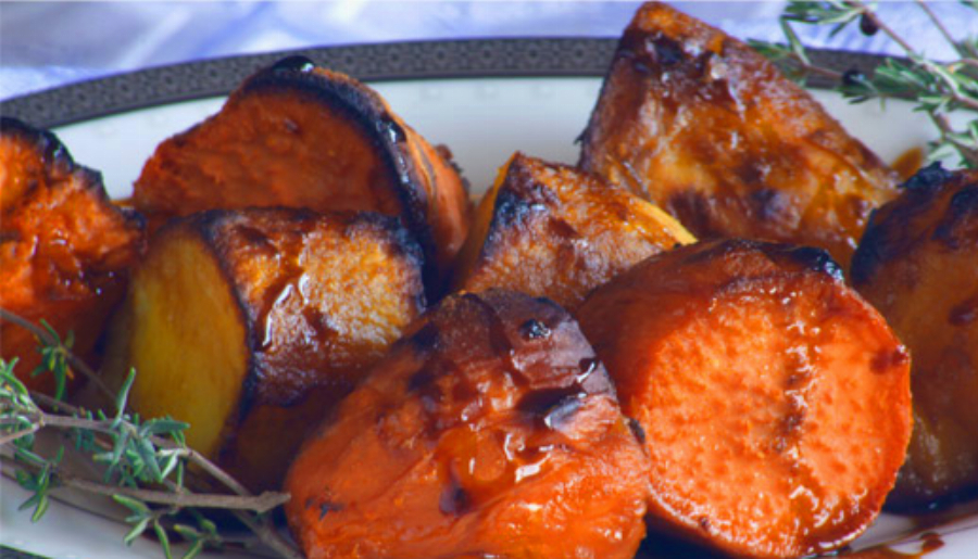 Molasses Roasted Yams and Sweet Potatoes Medley