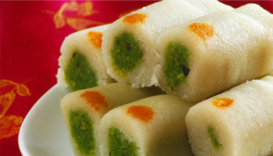 Kaju Pista Rolls (Indian Cashew and Pistachio Sweets)