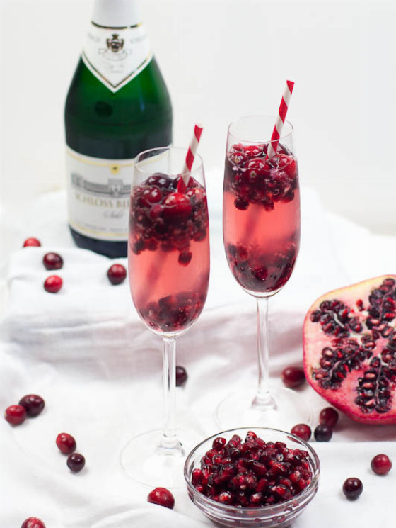 Cranberry Pomegranate Champagne Sparkler