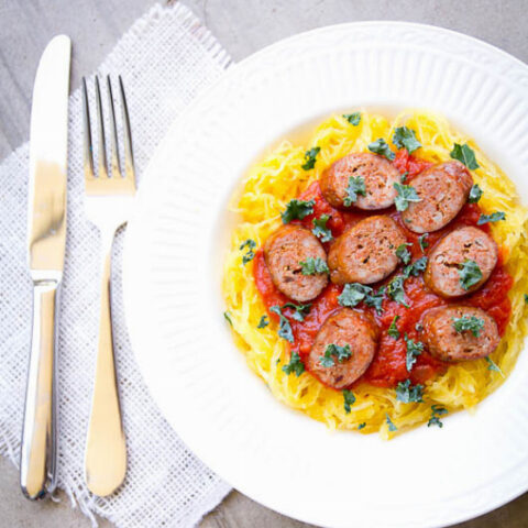 Easy Paleo Spaghetti Squash and Meatballs