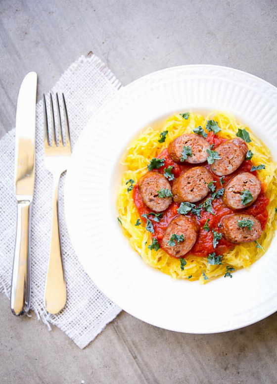 Easy Paleo Spaghetti Squash and Meatballs