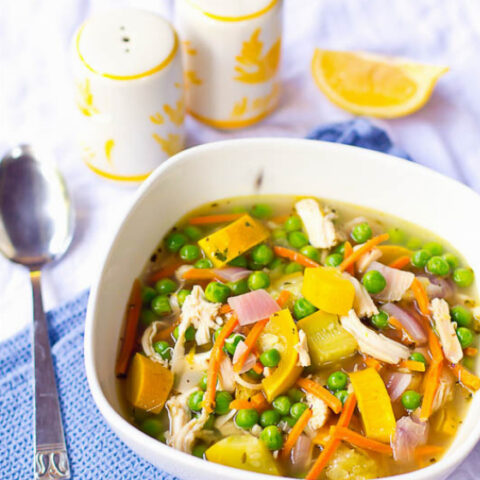 Lemony Paleo Chicken and Veggie Soup