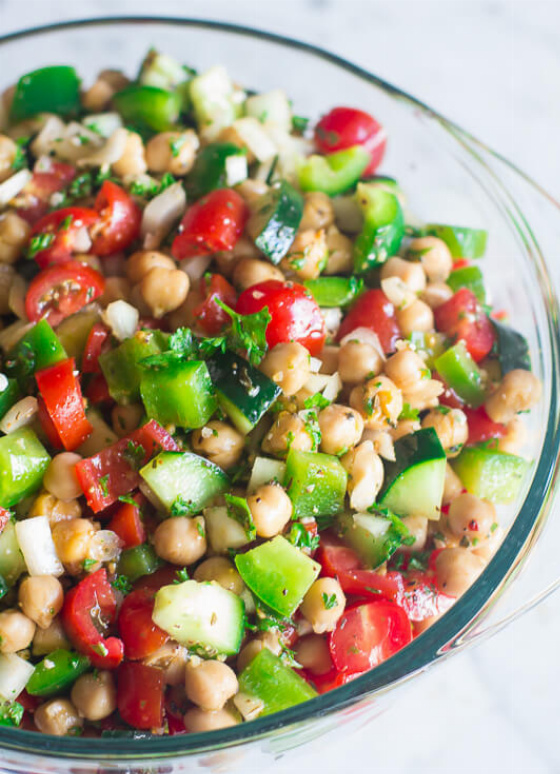 5 Minute Chopped Chickpea Salad