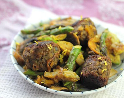 Lentil Patties with Winter Vegetable Medley