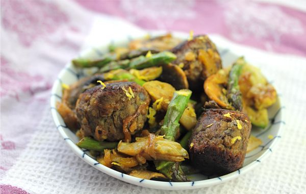 Lentil Patties with Winter Vegetable Medley