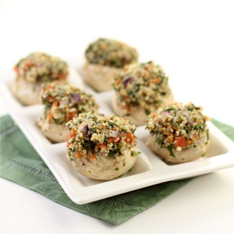 Tabouleh Stuffed Mushrooms (Mushroom Appetizer Recipe)