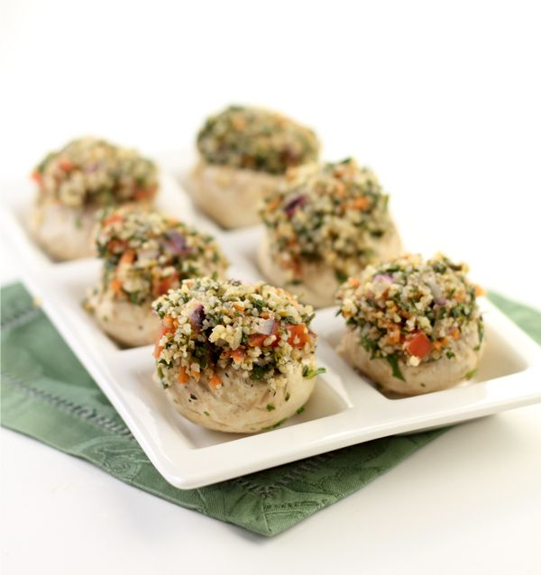 Tabouleh Stuffed Mushrooms (Mushroom Appetizer Recipe)