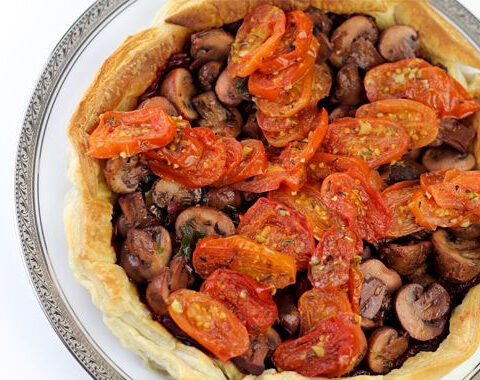 Crimini Mushroom Tart with Roasted Cherry Tomatoes