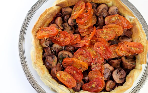 Crimini Mushroom Tart with Roasted Cherry Tomatoes