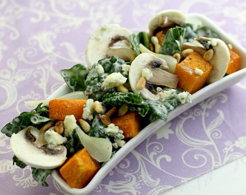 Roasted Butternut Squash and Raw Kale Salad Recipe