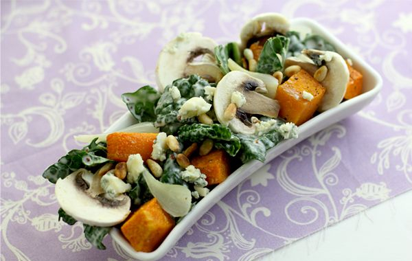 Roasted Butternut Squash and Raw Kale Salad Recipe