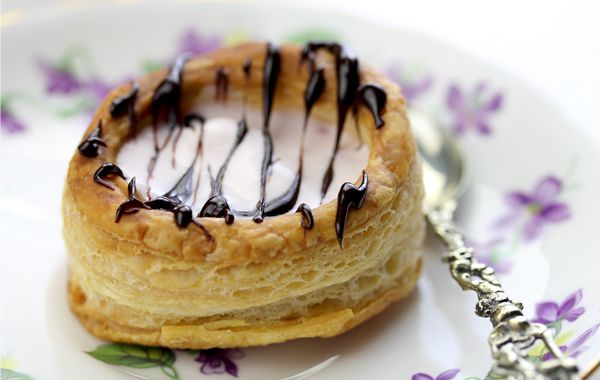 Vol au Vent Filled with Cherry Ice Cream