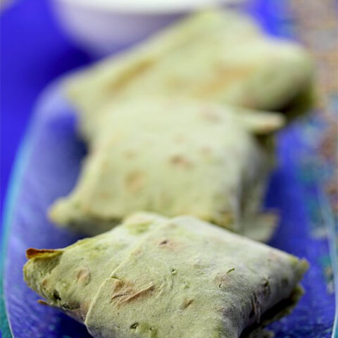 Lavash Spanakopita (Palak Paneer Purses)