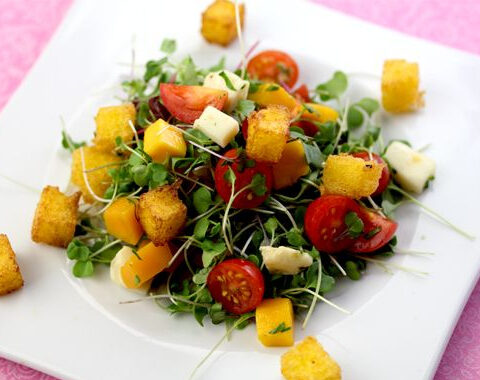 Polenta Crouton Salad Recipe