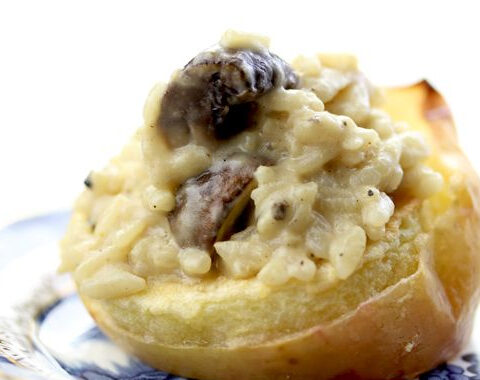 Truffle Mushroom Risotto Stuffed Baked Apples