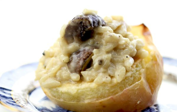 Truffle Mushroom Risotto Stuffed Baked Apples