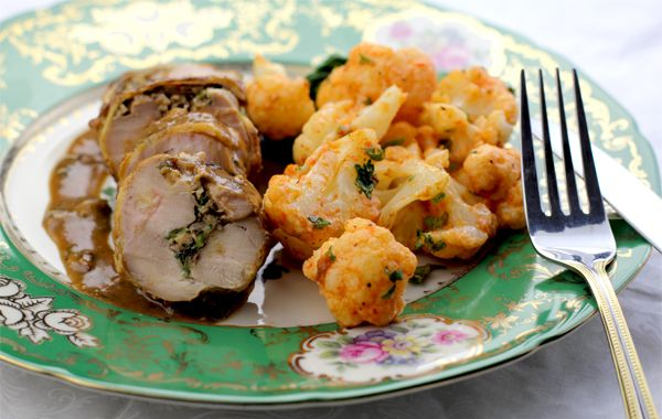 Chicken Roulade Stuffed with Morel Mushrooms and Chestnuts