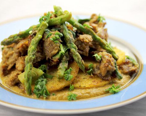 Beef Stew with Pan-Fried Polenta