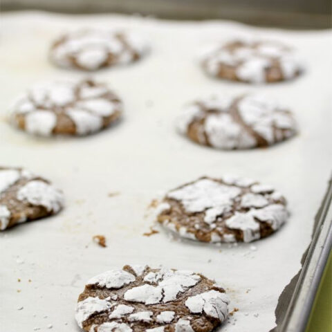 Chocolate Snowflake Crinkle Cookies